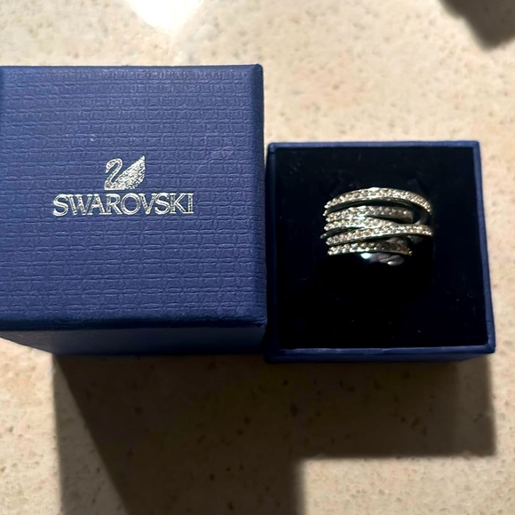Authentic Swarovski ring. Silver signed Swarovski ring 55 - Picture 2 of 8